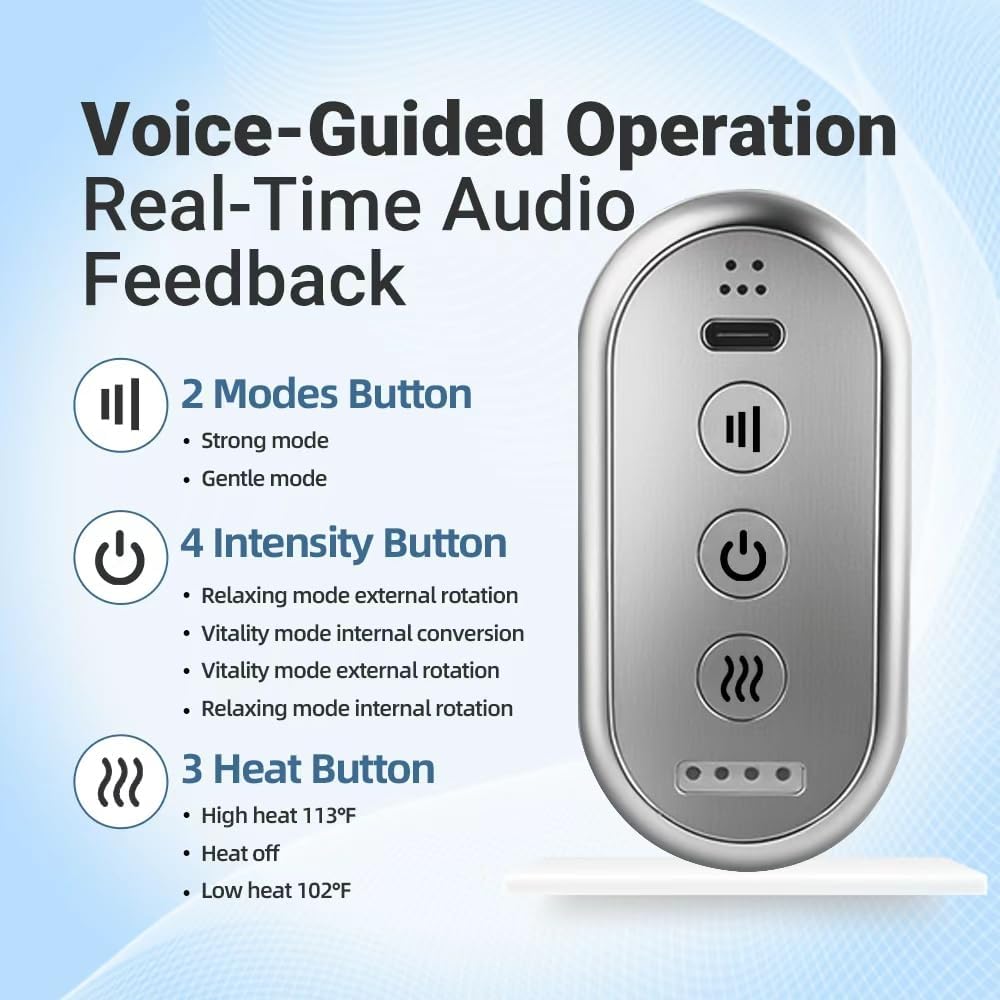 Neck Massager for Pain Relief deep Tissue, Neck Pillow Airplane with Heat and kneading, Neck Support Pillow for Sleeping Traveling Office & Home, Ideal for Women and Men (Blue) - Image 4