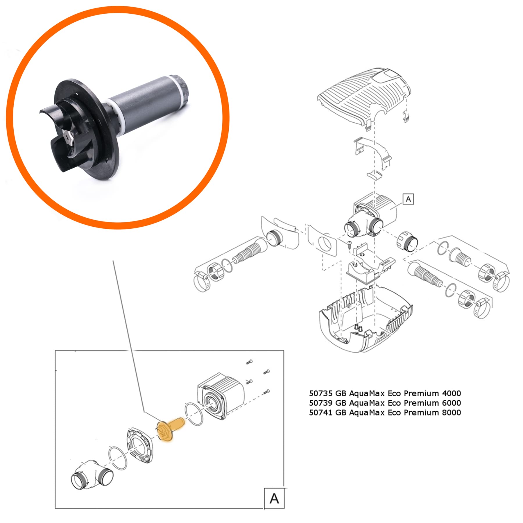 OASE 17964 Ersatzrotor AquaMax Eco Pre. 4000-8000