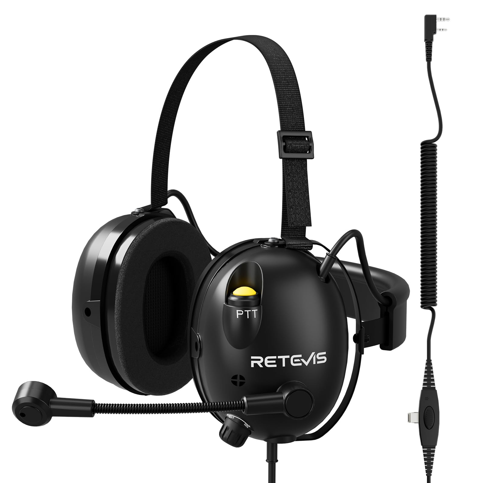 Photo 1 of Retevis ANC Noise Canceling Walkie Talkie Headset, Behind The Head, for H777 Series RT68 Series RT22 RT21 RT86, Compatible with Baofeng UV-5R 5RM BF-F8HP, Two Way Radio Headset for Racing UTV