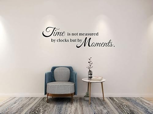 Miniatura 3 de Calcomanías de pared inspiradoras con cita de tiempo, el tiempo no es medido por relojes, pero por momentos, motivación dicho, calcomanía de pared