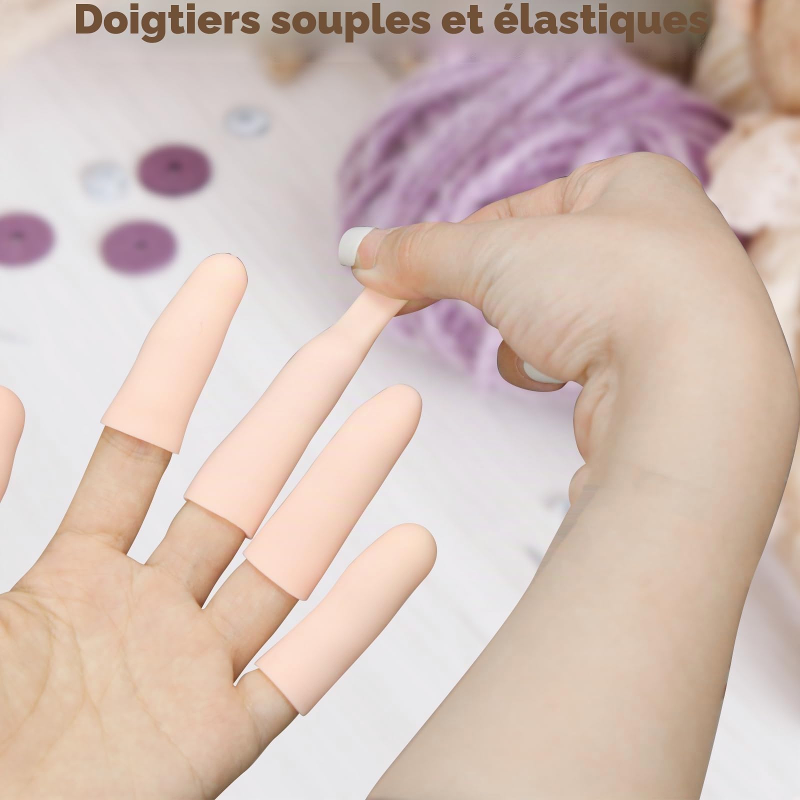 HINGTAI Lot de 20 protège-doigts en gel pour le pouce, manchons en silicone pour protéger le bout des doigts, gants, protège-doigts pour fissures (nu)