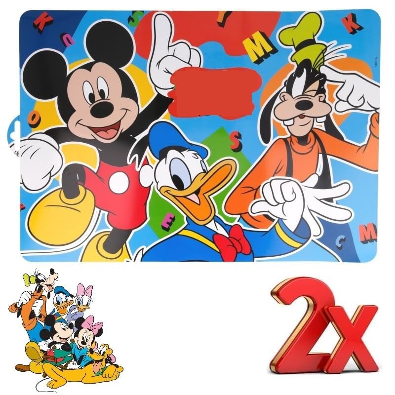 2 Tovagliette Sottopiatto Mickey Mouse - Plastificate, Per Bambini, Senza BPA - Foto 6