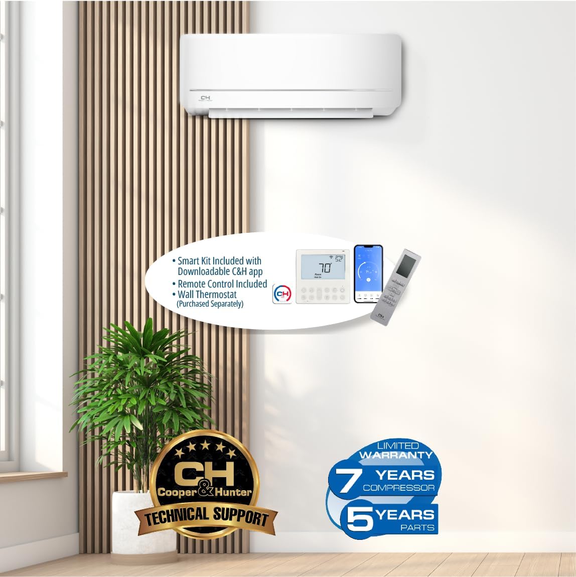 White 1 Ton Mini Split Air Conditioner and Heater with Heat Pump