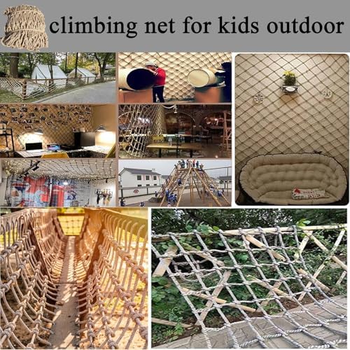 Climbing Cargo Net - Knotless Polyester Safety Netting for Treehouse, Playground, Outdoor Adventures - Durable 3x23FT (1x7M) Safety Rope for Kids & Pets