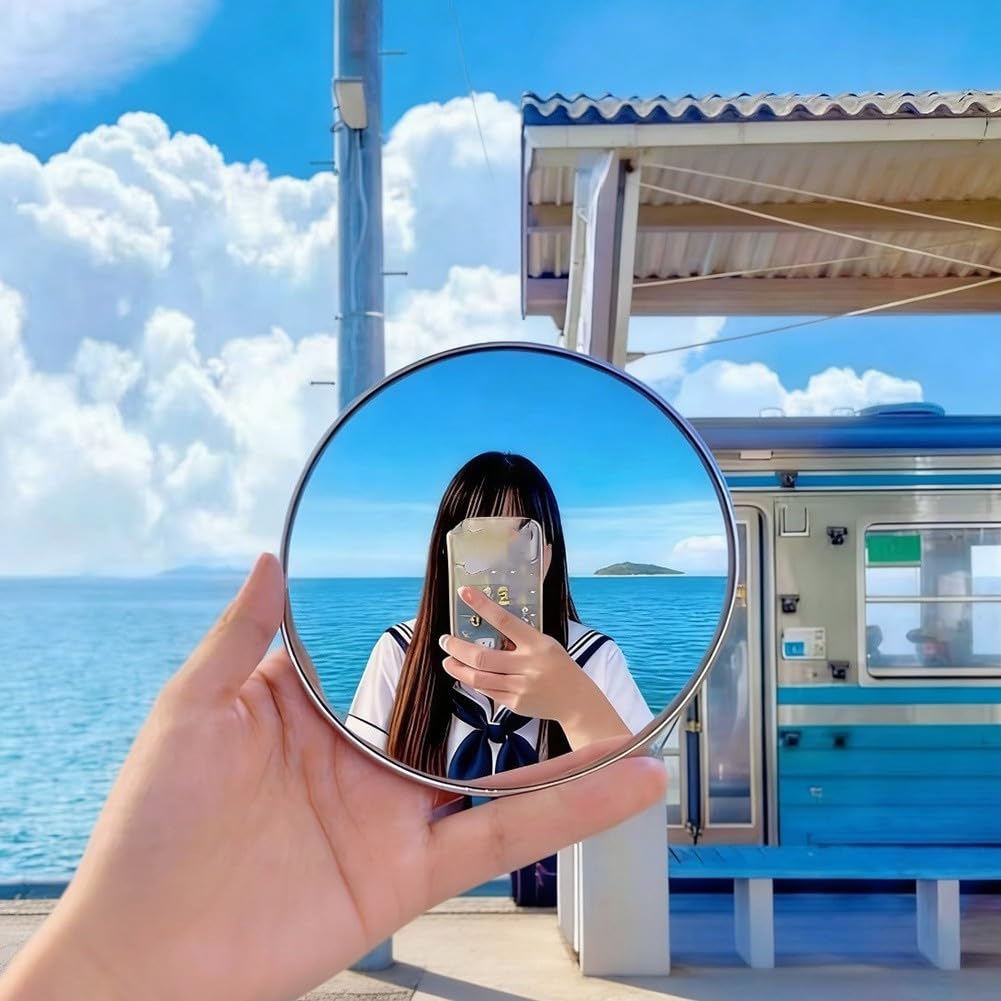 Espejo para selfie portátil redondo convexo 7.5 cm fotografía de viaje