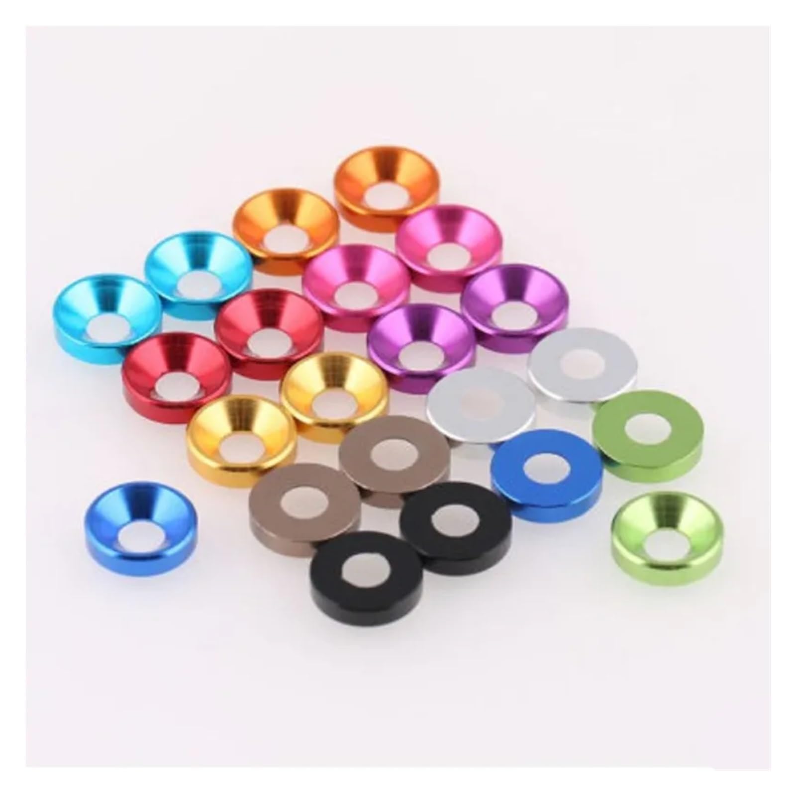 100 Stück/Lot bunte eloxierte Aluminium-Senkscheiben M2-M6 | Senkkopfschraubendichtung(M8 100pcs,Gray)