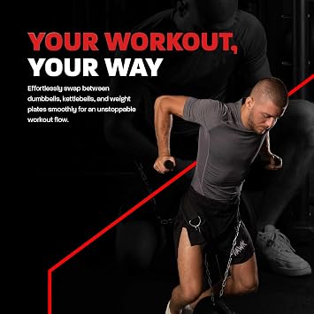 Hawk Sports Dip Belt with Chain for Bodyweight Exercises, Black 6 Padded Weightlifting Belt with 36 Steel Chain and D-Ring Carabiners, Lift 300 lbs. of Dumbbells, Kettlebells, or Weight Plates