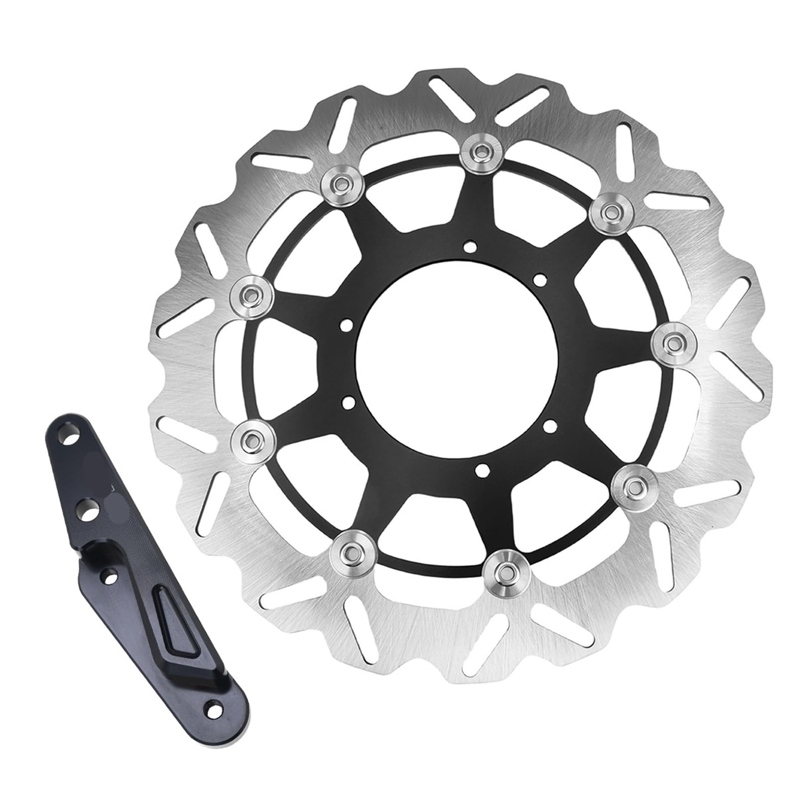 Motocykl wirnik tarczy hamulcowej 320 mm przednia pływająca tarcza hamulcowa pasująca do Honda CR125 CR250 CRF250R CRF450R CRF450R CRF250X CRF250RX CRF450RX itp.(2 set Black)