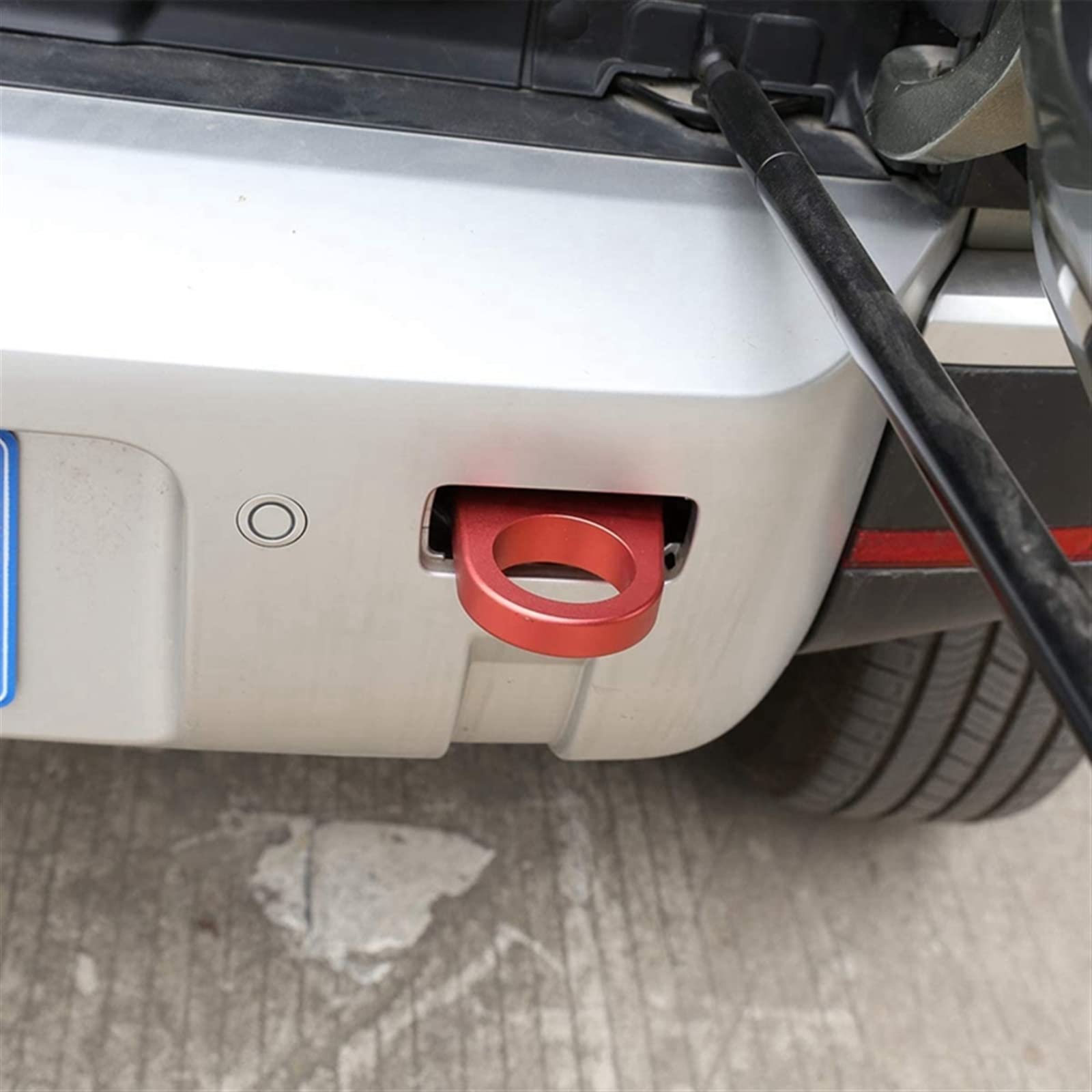 PortablPractical zaczep do przyczepy kształt tylny zderzak ze stopu aluminium Heavy Duty zaczep do przyczepy hak holowniczy (kolor: czerwony)