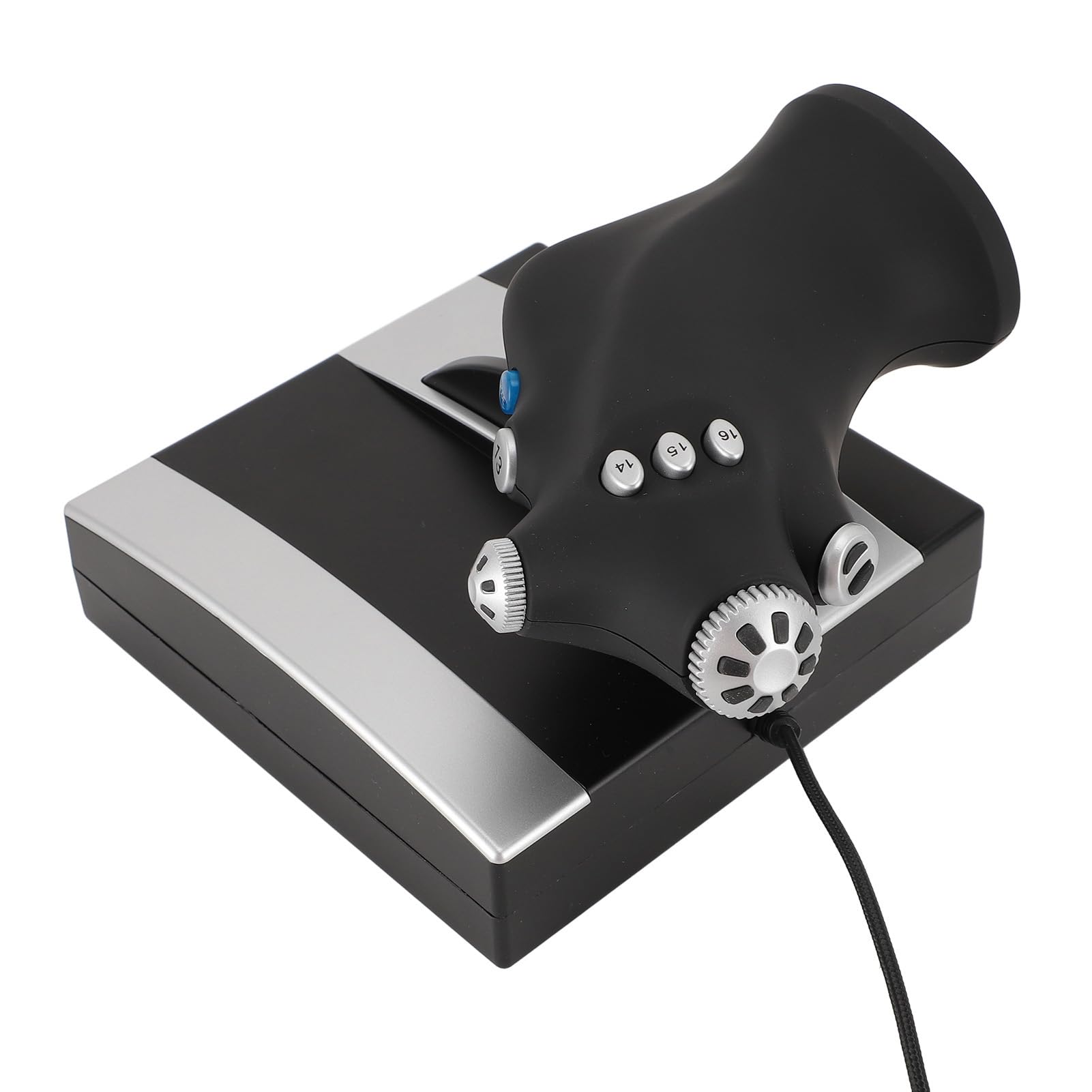 Plyisty Controlli del Simulatore di Volo con Vibrazione, Acceleratore e Timone Realistici, Controller Joystick con 16 Tasti Programmabili per ONE, per 7/8/10/11