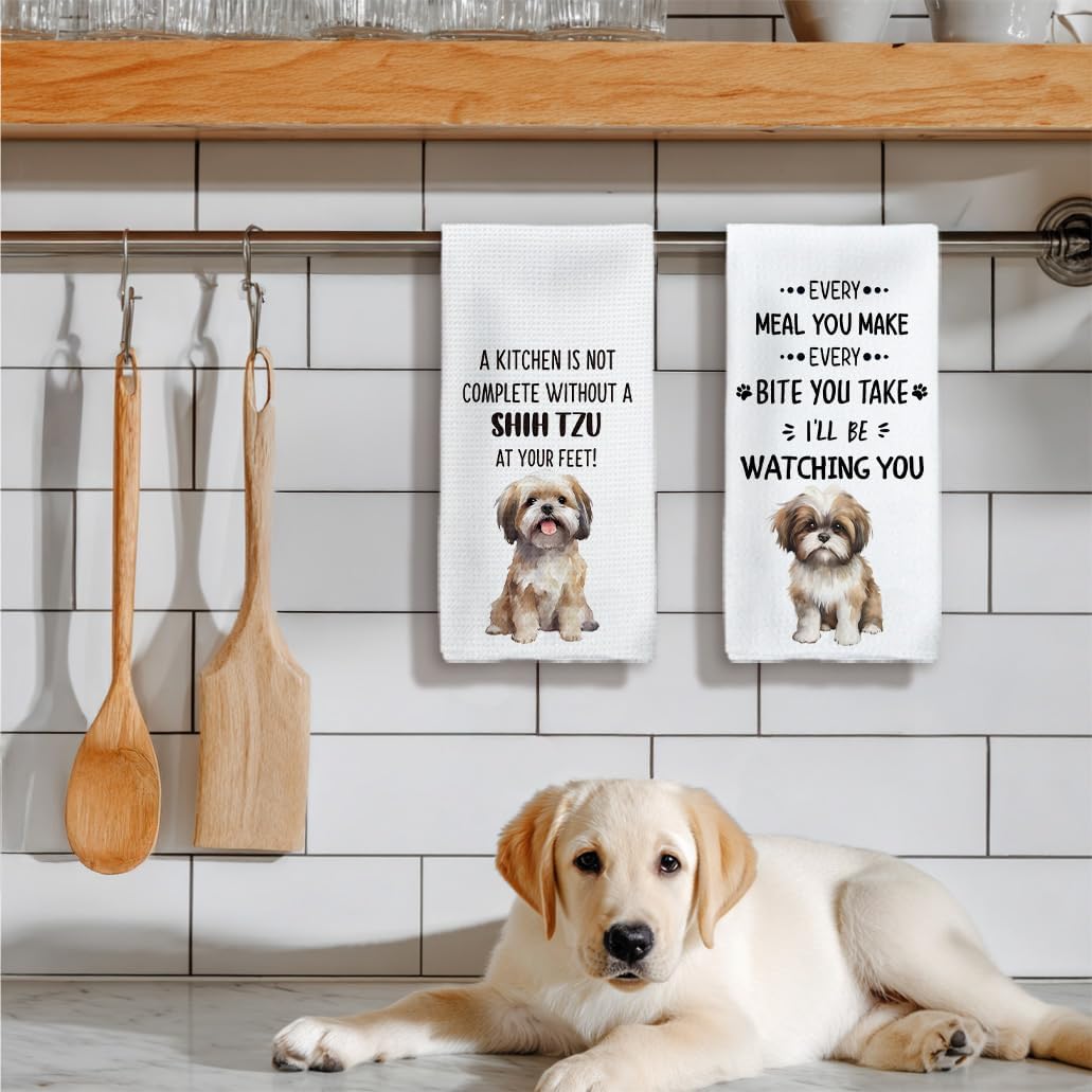 Shih Tzu Dog Gifts Kitchen Towels Set of 2, Shih Tzu Gifts for Women, Shih Tzu Dog Dishcloths Tea Towels Dish Towels for Kitchen, Shihtzu DogHand Towels, DogKitchen Bathroom Decor, 16x24inch - Image 5