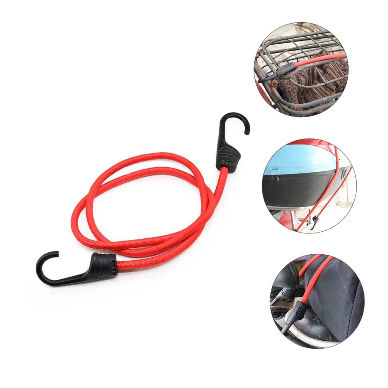 ifundom 3Pcs Bike Cargo Tensioner Belts Elastic Cords with Hooks for Secure Binding Durable and Sturdy Design for Motorcycle Bicycle and Luggage Transport