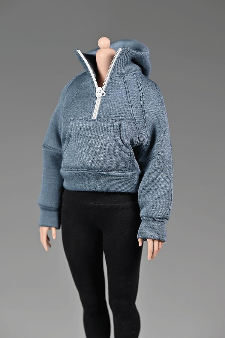 Sweat à capuche bleu 1/6 pour figurine et mannequin de 30 cm