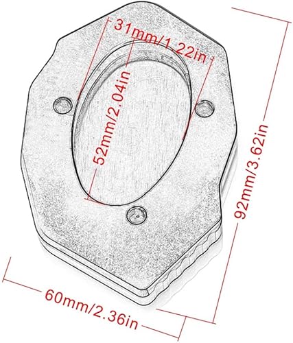 Miniatura 5 de Qidian aluminio motocicleta Kickstand pie lateral soporte soporte soporte placa antideslizante Kick stand pad ampliación para Kawasaki Versys 300