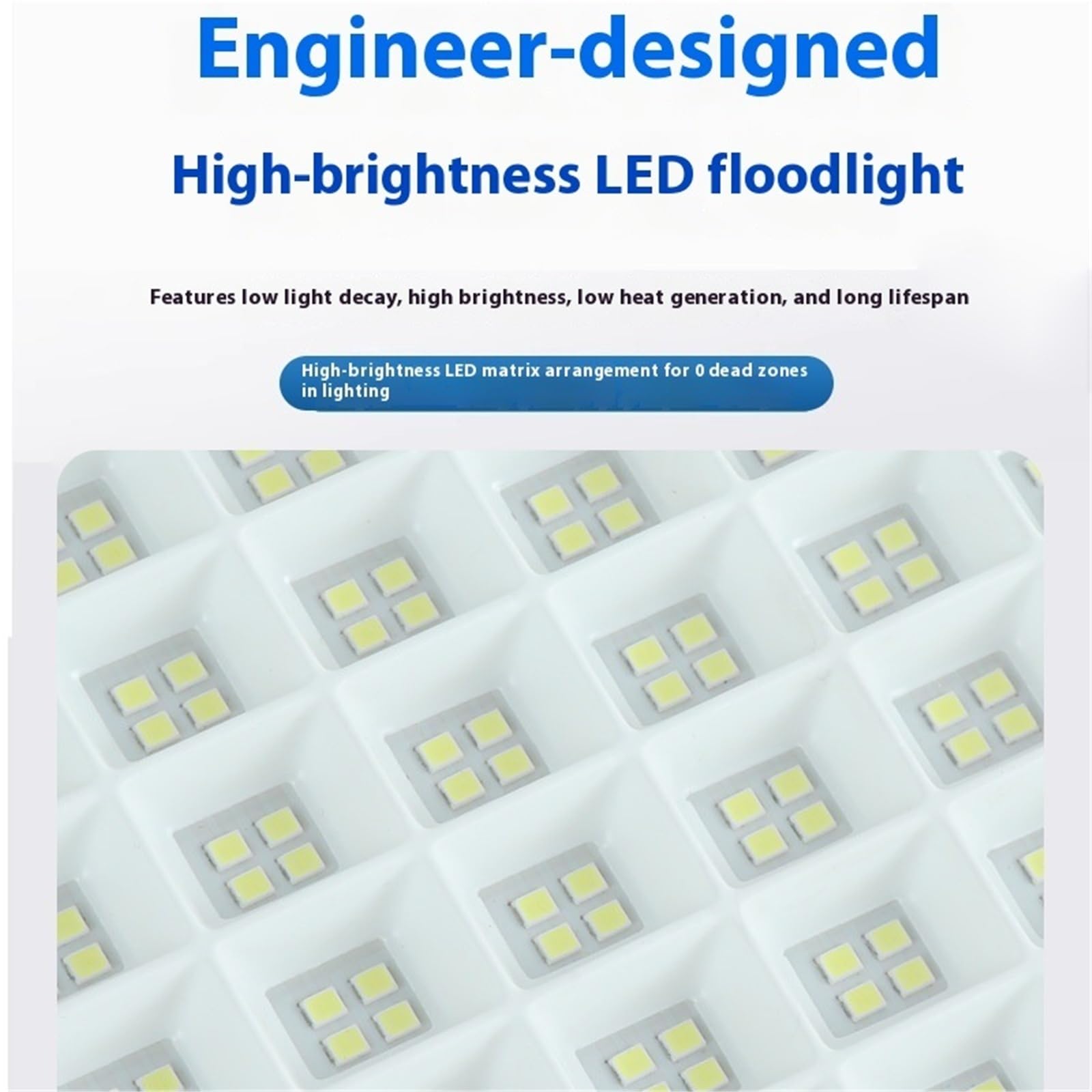 Proiettore per esterni, Proiettori a LED, illuminazione for proiezioni di cartelloni pubblicitari, alta potenza, cantieri edili esterni, impermeabili(100W)
