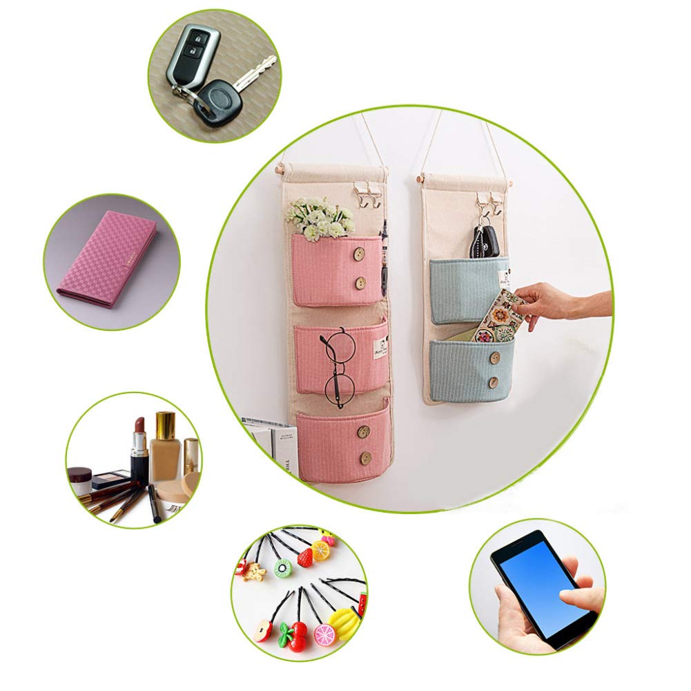 YJDQYGSNJ Estanteria Colgante en Tela,3 Piezas Después de la Puerta Pared Zhiwu Guadai Estantería Colgante Plegable,Alta Capacidad Depositar Vestir/E / 2 layer+3 layer+4 layer