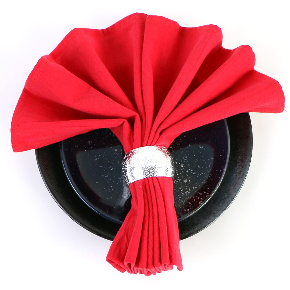 cloth napkins, 6PCS 40X40CM,Dinner Table Serviettes Reusable For Weddings Parties Restaurant(Red)