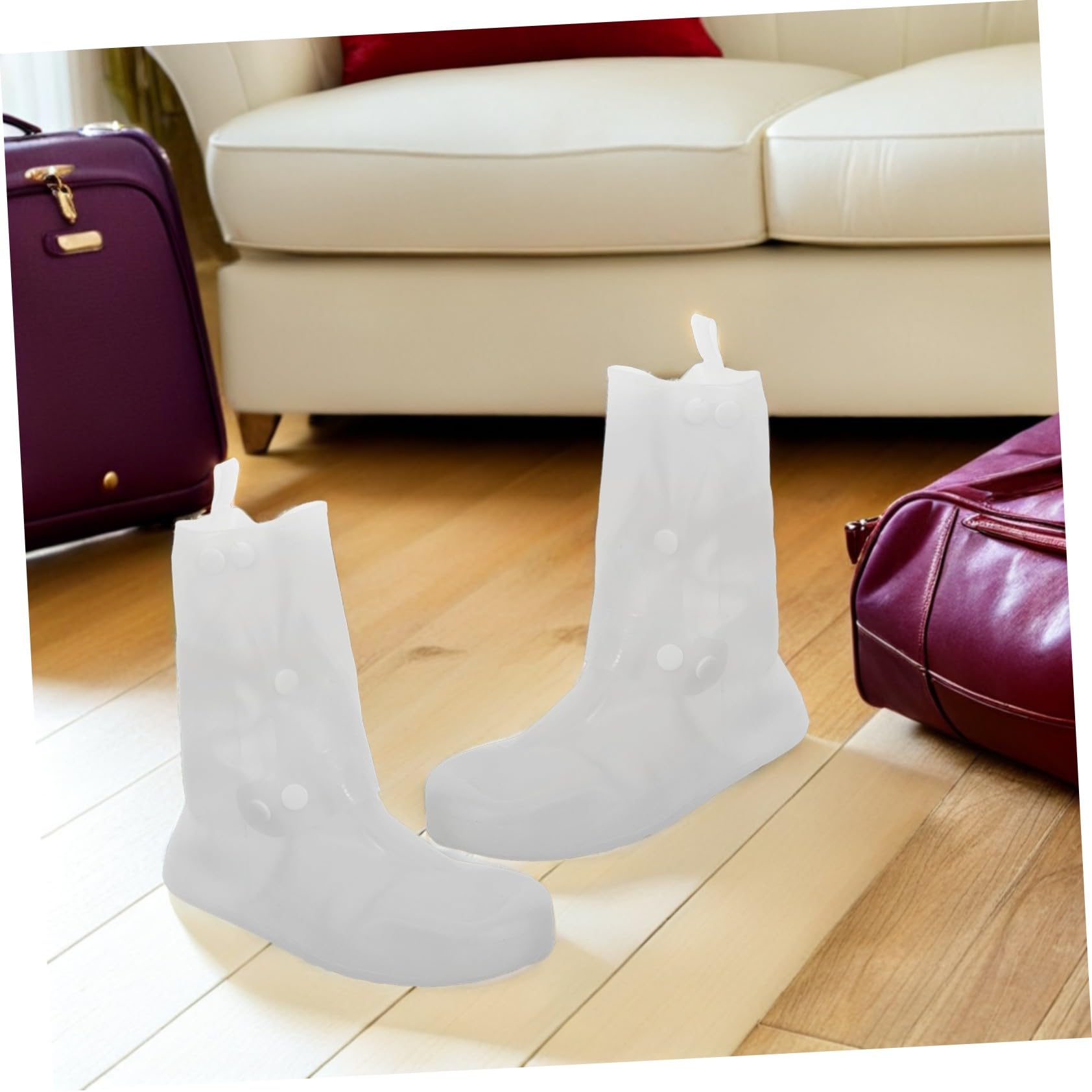 Abaodam 2 Pares Fundas Impermeables Antideslizantes para Zapatos Cubrezapatos Reutilizables de Silicona Plegables para Lluvia y Ciclismo Talla Pack para Hombres y Mujeres