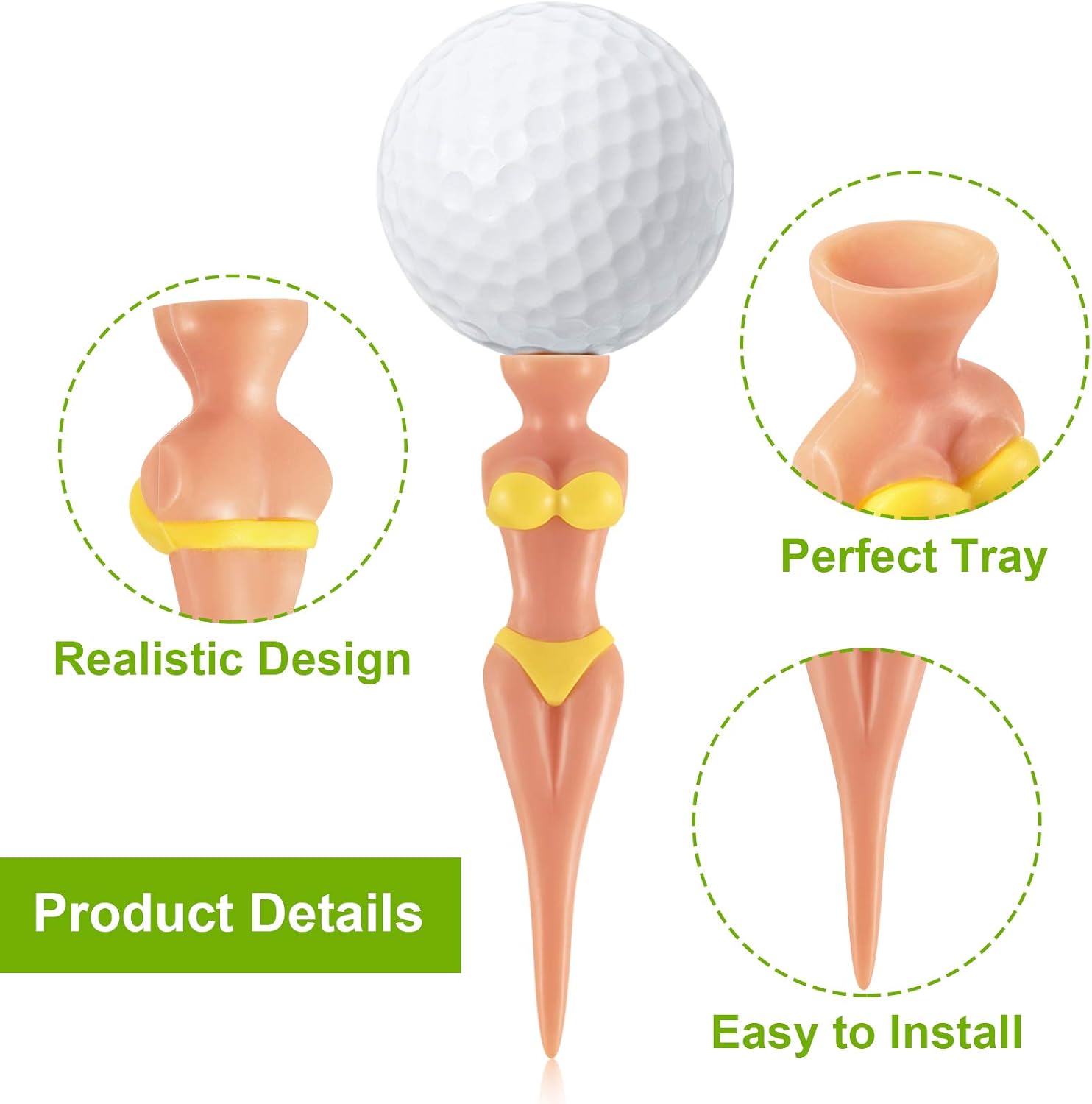 review Skylety Funny Golf Tees Lady Bikini Girl Golf Tees, 76 mm/ 3 Inch Plastic Pin-up Golf Tees, Home Women Golf Tees for Golf Training, Golf Accessories