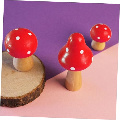 Miniatura 5 de Yardwe 12 piezas de hongos de madera simulada terrario hongo accesorios al aire libre bonsái estatuilla accesorios al aire libre pequeños