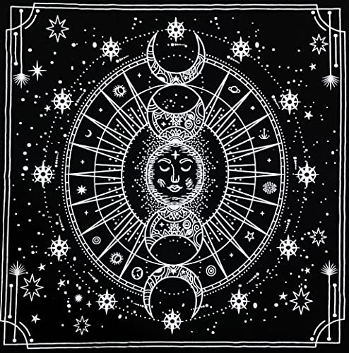 Indian CONSIGNERS Fases de la Luna Nuevo Paño de Altar Brujería Brujería Manteles Alterar Espiritual Deletrear Bruja tirada de Tarot 36" Cover