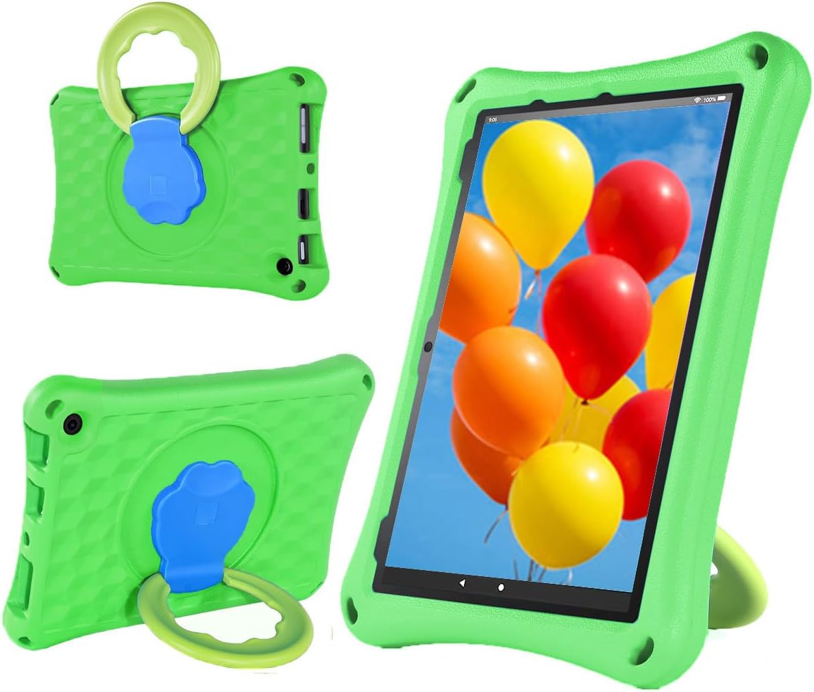 Fire HD 10 Tablet Case for Kids,Light Weight Shock Proof Handle Friendly 360 Rotating Grip Stand Kid-Proof Case (Green)