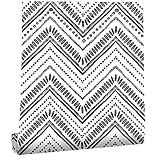 NUOBESTY Geometrische Wellenmuster Tapete aus Pvc Selbstklebend Wasserabweisend für Schlafzimmer und Tv Wand Leicht Anzubringen und Entfernen