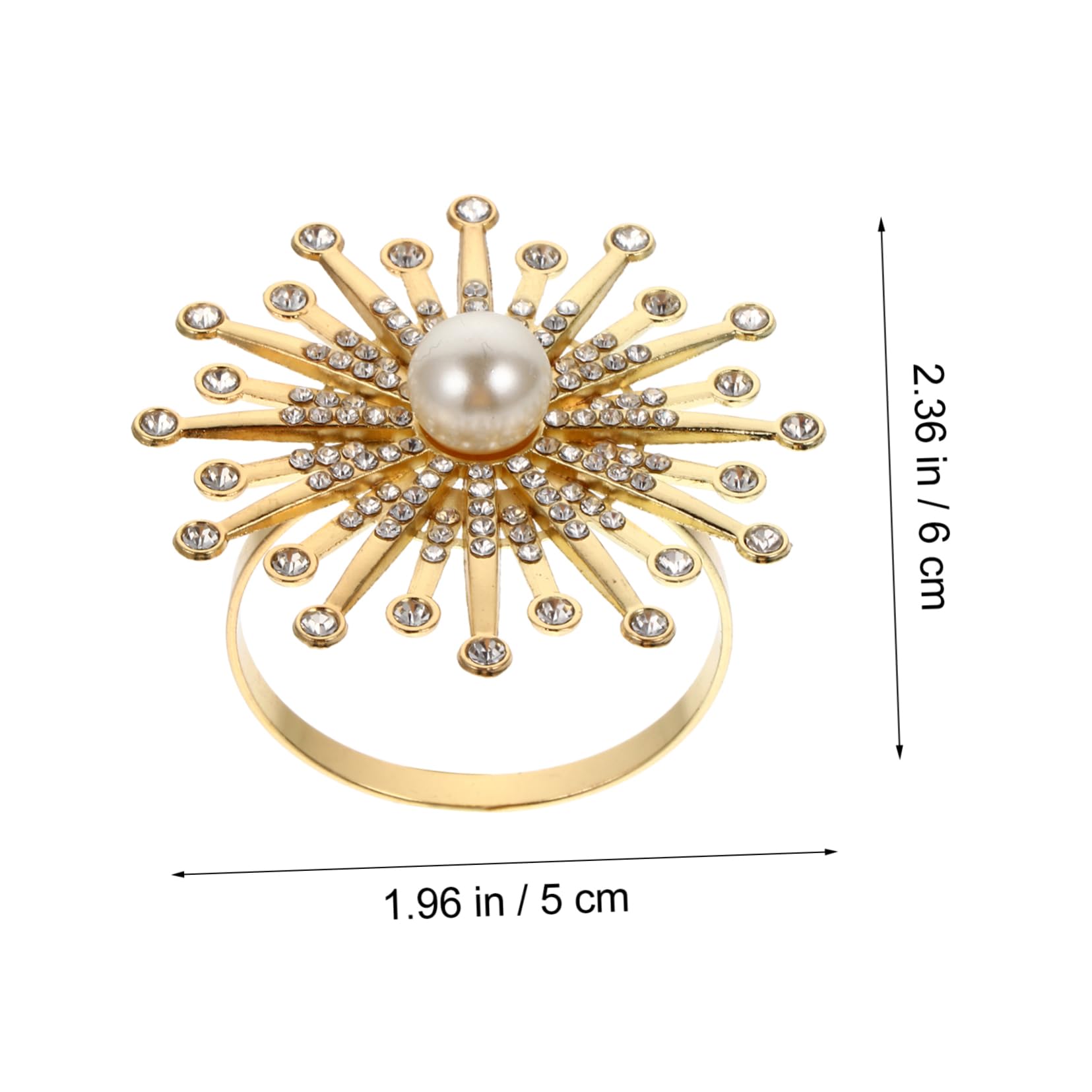 TOPBATHY 12 Piezas Anillo De Servilleta De Anillos De Oro Decoración De La Mesa De Comedor De La Boda Decoración De La Boda De Oro Servilletero De Girasol Pedrería De Rhinestone