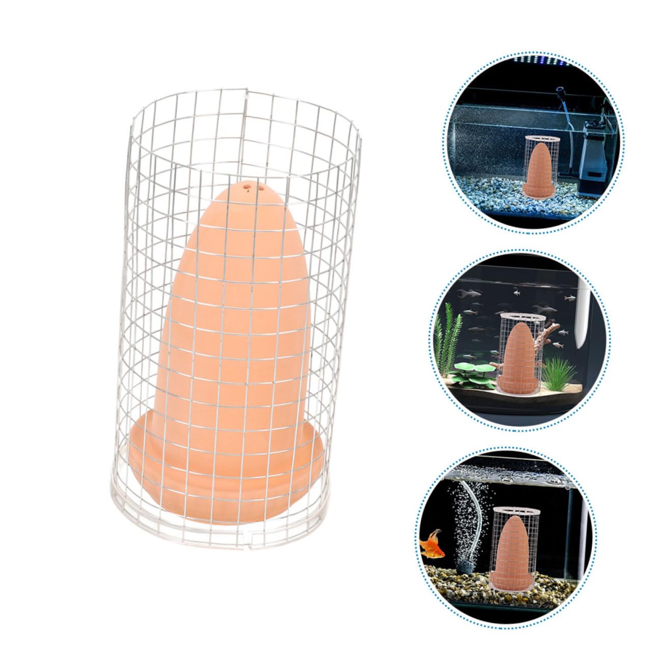 WOONEKY Conos Divisor para Ángel de Cerámica de de Peces Camarones Cría y Usar de Pecera Material de Barro y Diseño Fácil de Acuario para Granjas de Cría y Acuarios