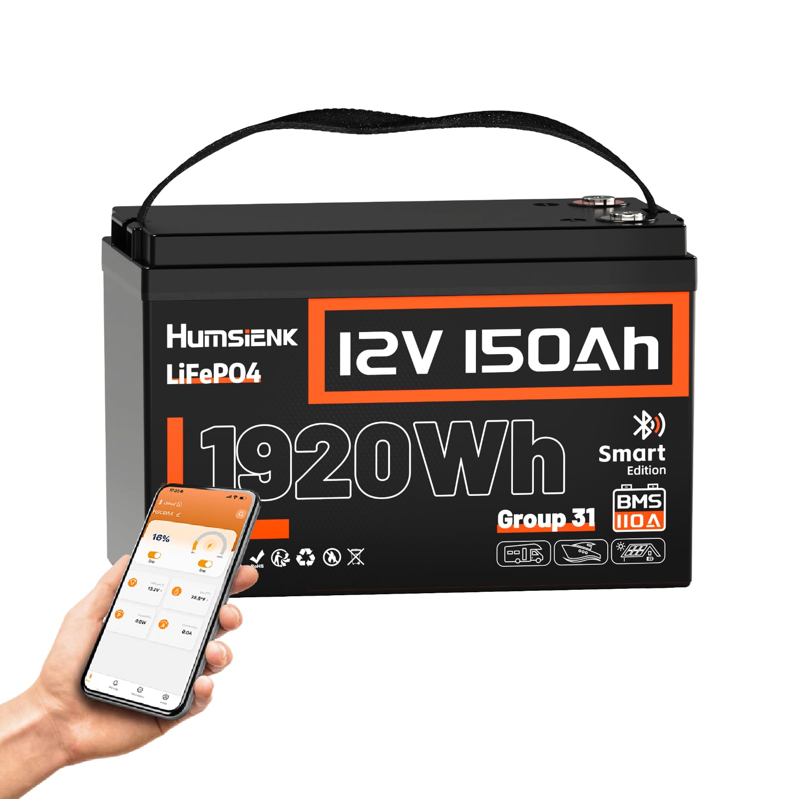 HumsiENK 12V 150Ah LiFePO4