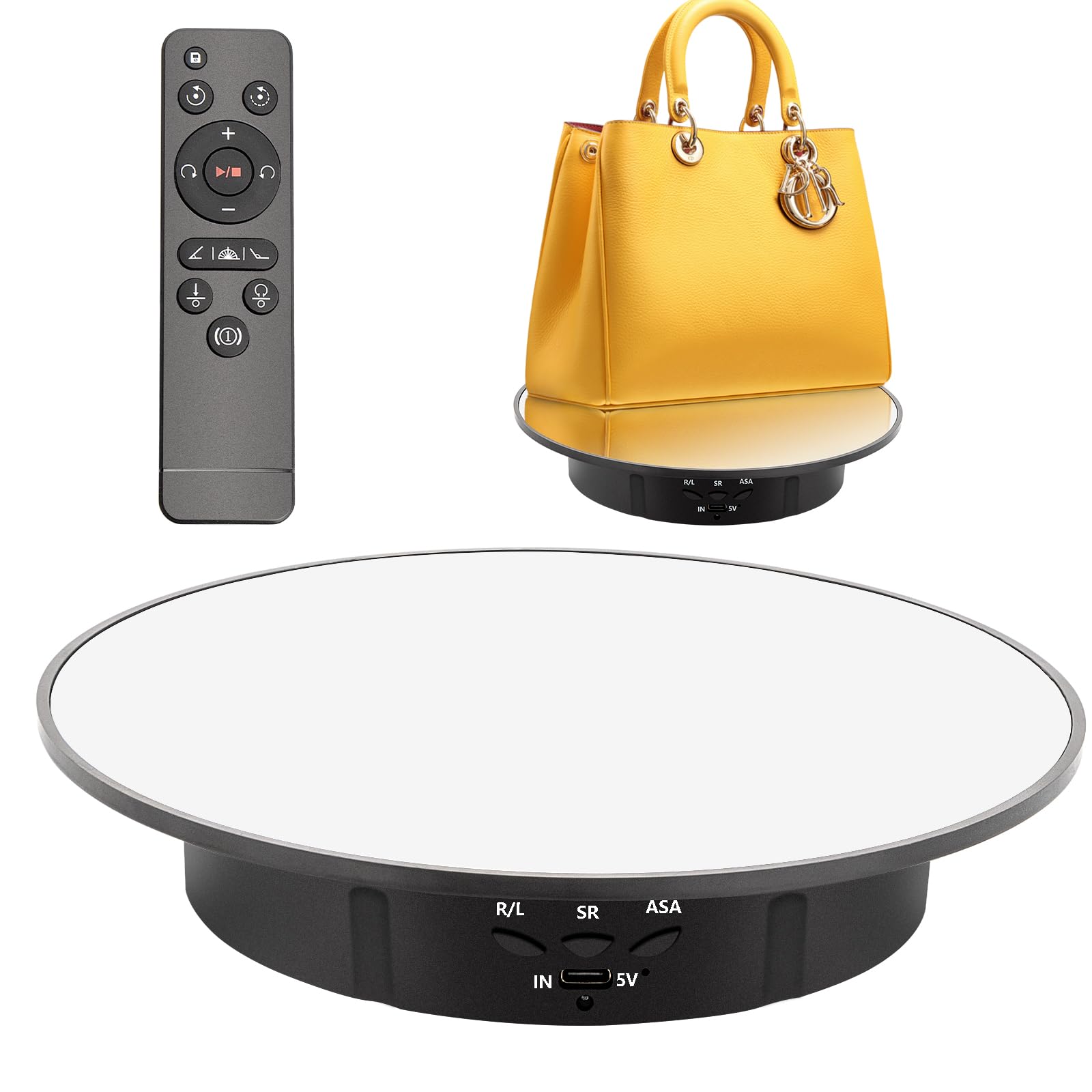 Leadleds Electric Rotating Turntable, 7.87inch /10lbs Load, Remote Control