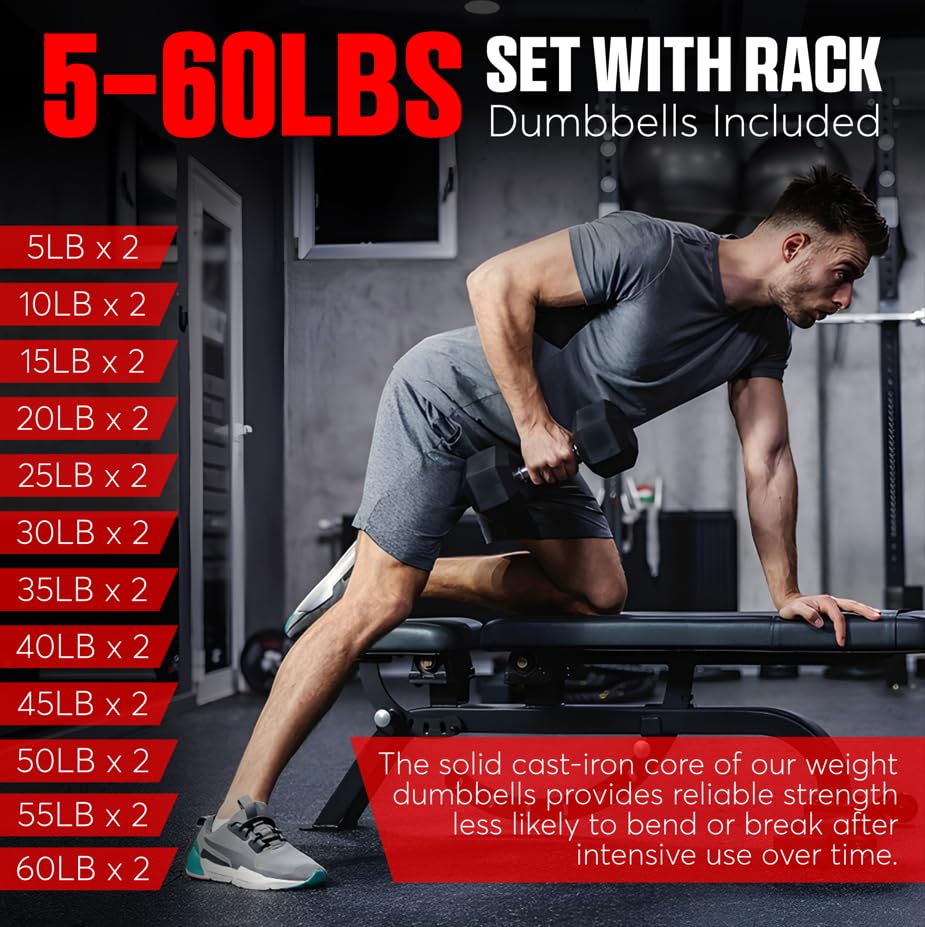 5-5060-LBS-Rubber-Hex-Dumbbell-Set-with-Rack-1012-Pair-550780-lbs-Weight-Set-for-Home-Gym-Strength-Training-Fitness-Center-Equipment-Black