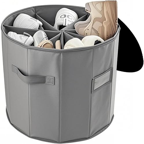 WEALTH, Organizador de almacenamiento de zapatos con divisores, caja redonda de contenedores, gris disponible en Yaxa Costa Rica