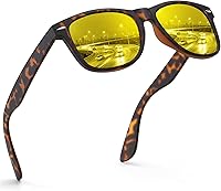 Vista 71 de FEIDUSUN Lentes de sol polarizados para hombre y mujer, lentes de sol retro negros para conducir, pescar, protección UV A01-negro mate/negro