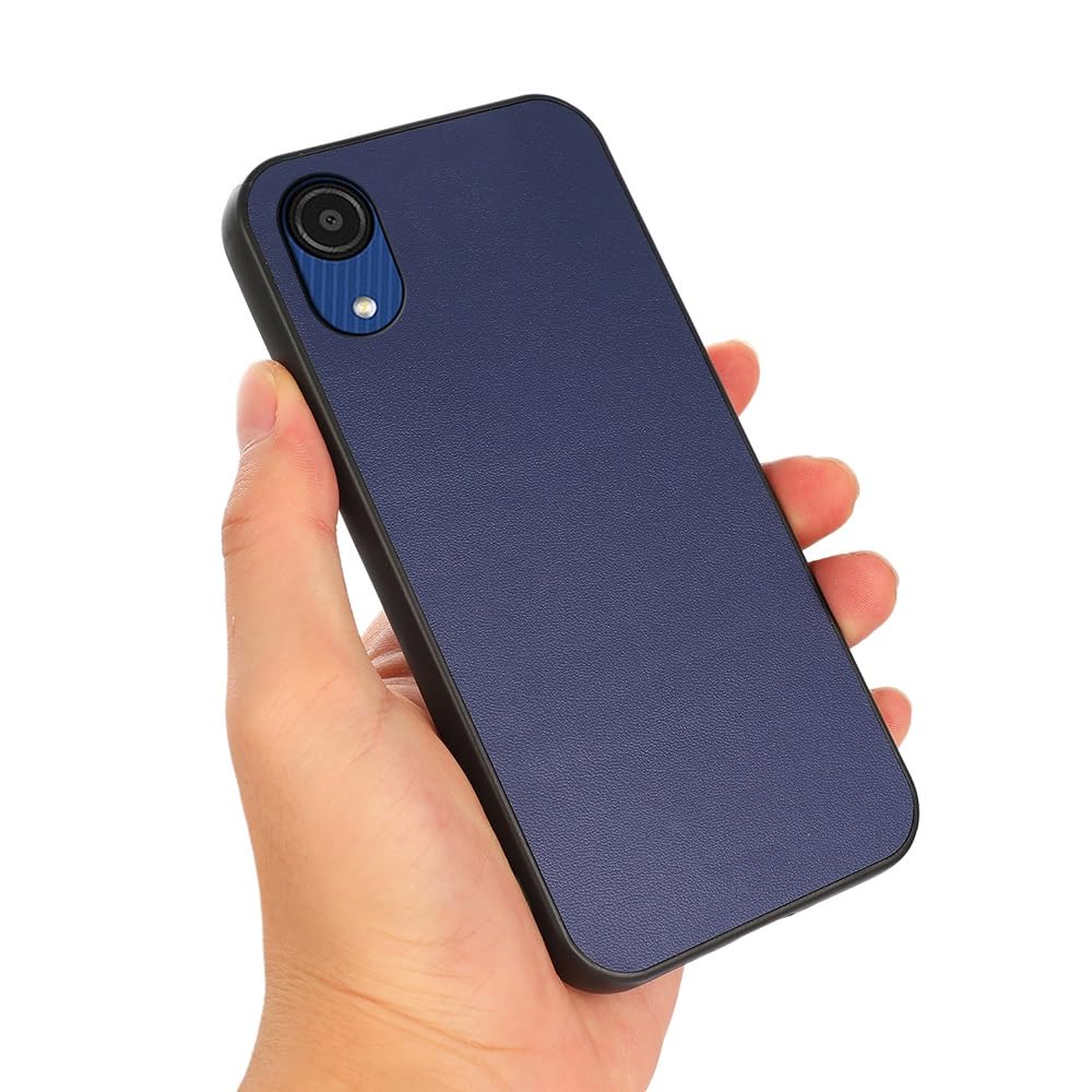 Coque Samsung A03 Core en cuir véritable bleu nuit chic