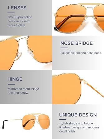 Retro Square 70s Aviator Sunglasses Women Men 80s Vintage Glasses