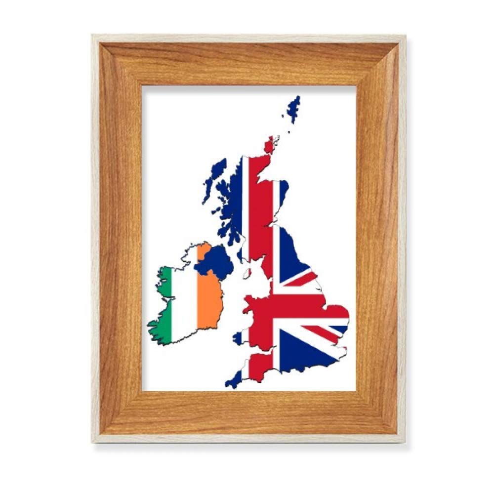 Cadre photo Union Jack bois de bureau affichage tableau art
