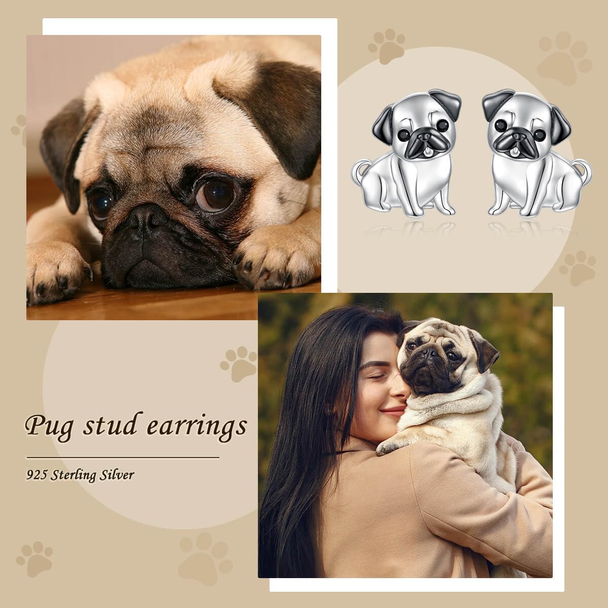 Sterling Silver Dogs Stud Earrings Pug French Bulldog Dachshund Schnauzer Golden Retriever Dalmatian Puppy Earrings Dog Jewelry Gifts for Pet Lovers - Image 2