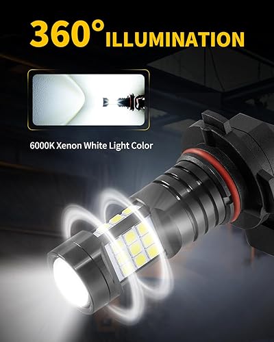 Miniatura 4 de MEALAM 6000 K xenón blanco H10 9145 9140 LED antiniebla bombilla 2400 lúmenes por par de lámparas halógenas compatibles con Toyota Tundra 2007 2008