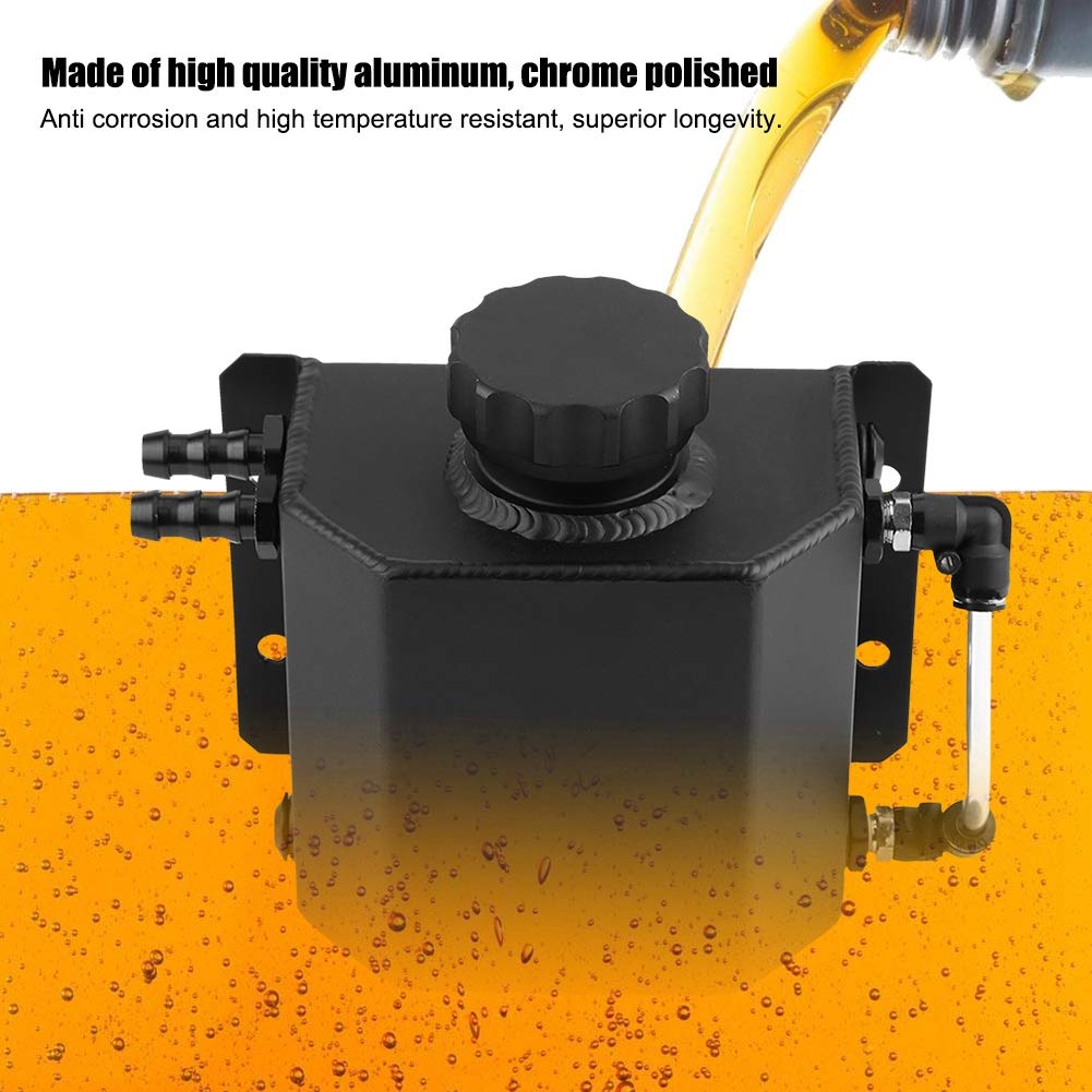 1L Universal Aluminium Oil Catch Can - Zbiornik oddechowy z wskaźnikiem spustowym i wskaźnik poziomu do modyfikacji samochodu