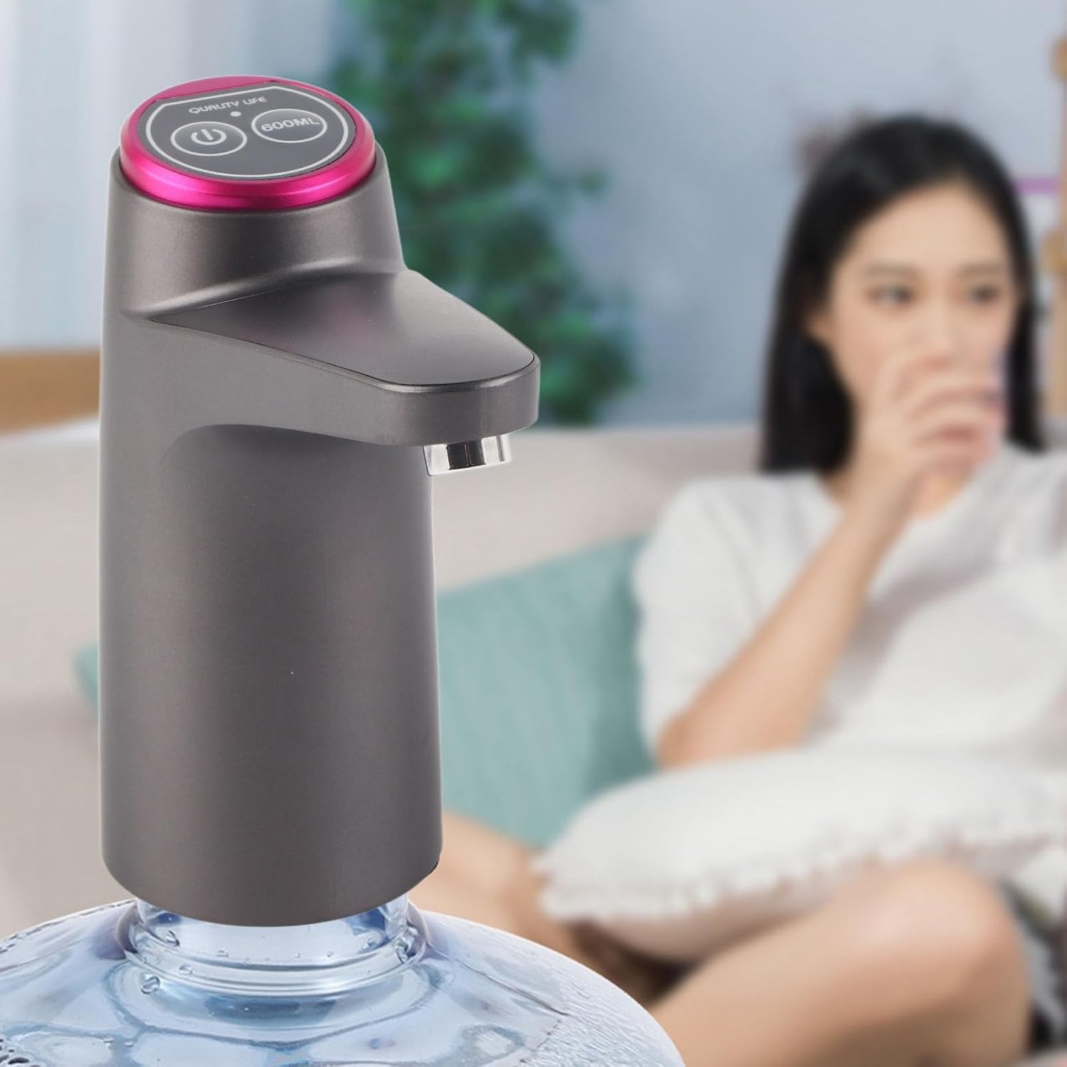 Hot Cold Water Dispensers, Charging Water Bottle Pump Automatic Drinking for Household Camping Electric Water Dispenser, Universal USB