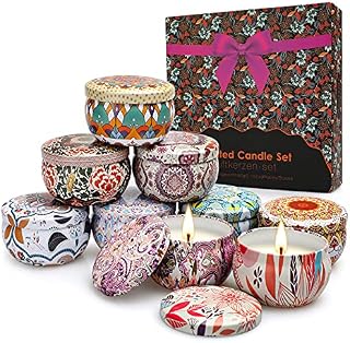 Scented Candles Gifts Set for Women, 9Pcs Relaxation Aromatherapy Candle Gifts Set for Women, Natural Soy Wax Candle 2.5oz, Christmas Gifts Birthday Presents for Her, Mum with Essential Oils
