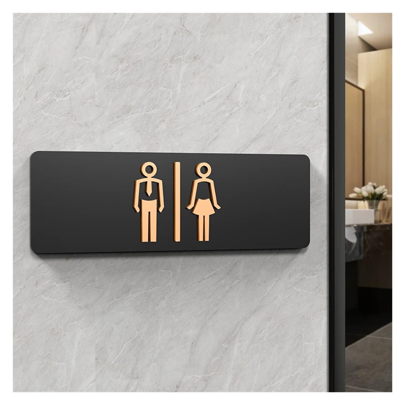 Toilet Sign Signs WC Public Toilet Guide Hotel To The Left And Right Restroom Prompt Sign(3,24x8cm)