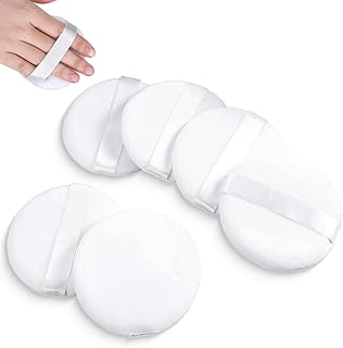 パウダーパフ 6個 3.15インチ ラージ ラウンド ルース パウダー パフ ボディ用 ソフト 再利用可能 ベロア スポンジ パフ ビューティー メイクアップツール 女性用 フェイスクリーニング メイク ファンデーション ブレンディング (ホワイト)