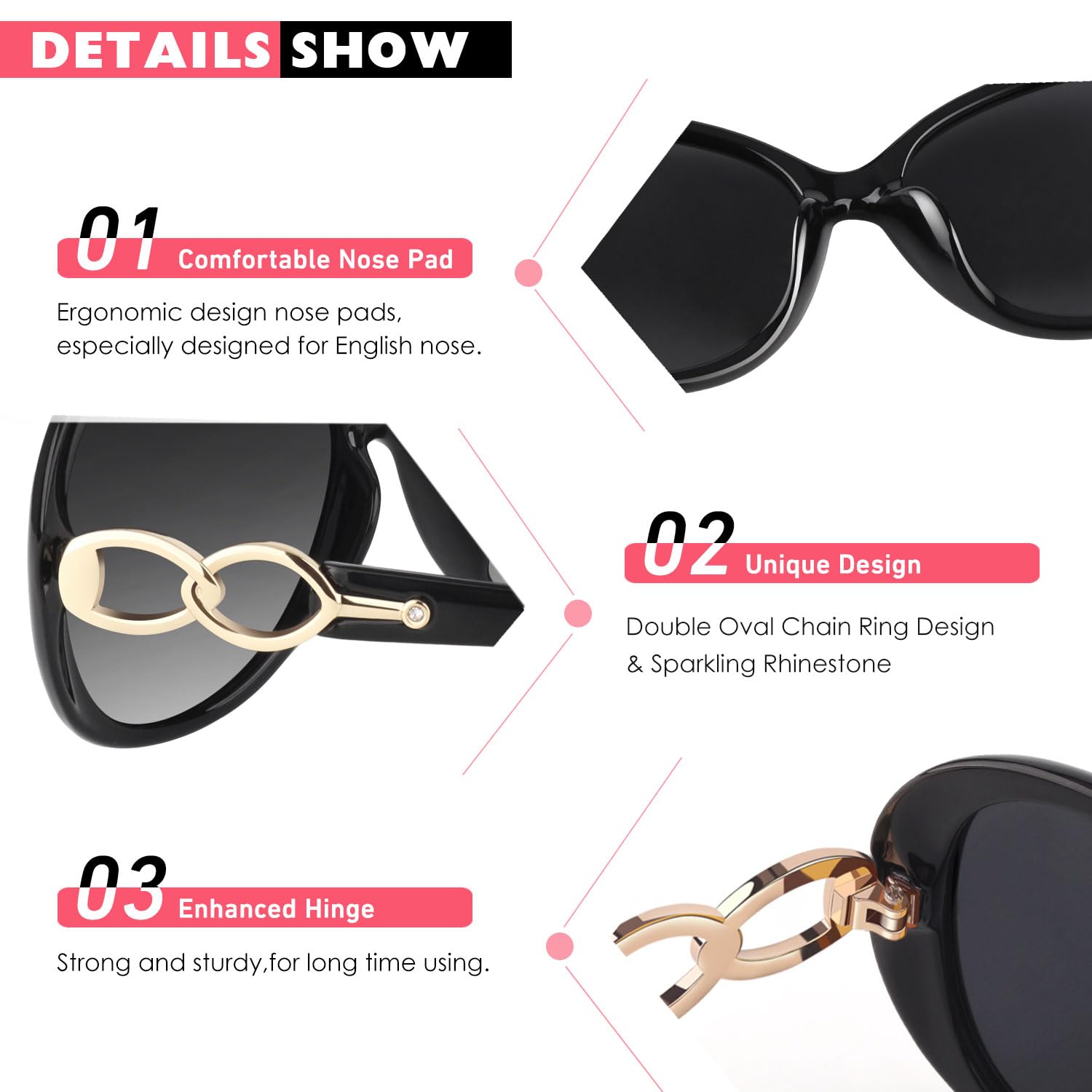 CGID Occhiali da Sole da Donna Polarizzati Retrò Protezione UV400