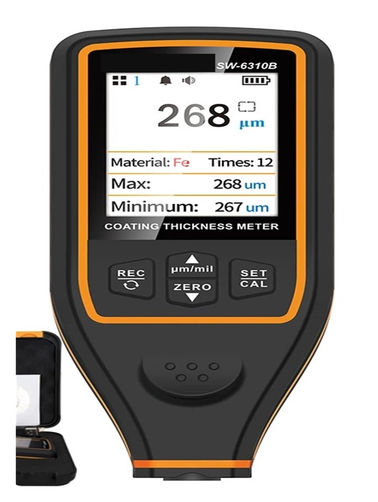 Miernik grubości lakieru, Miernik grubości lakieru samochodowego lakier samochodowy galwanizacja metalowa powłoka tester miernik 0-9999um sonda Fe i NFe(SW-6310B)