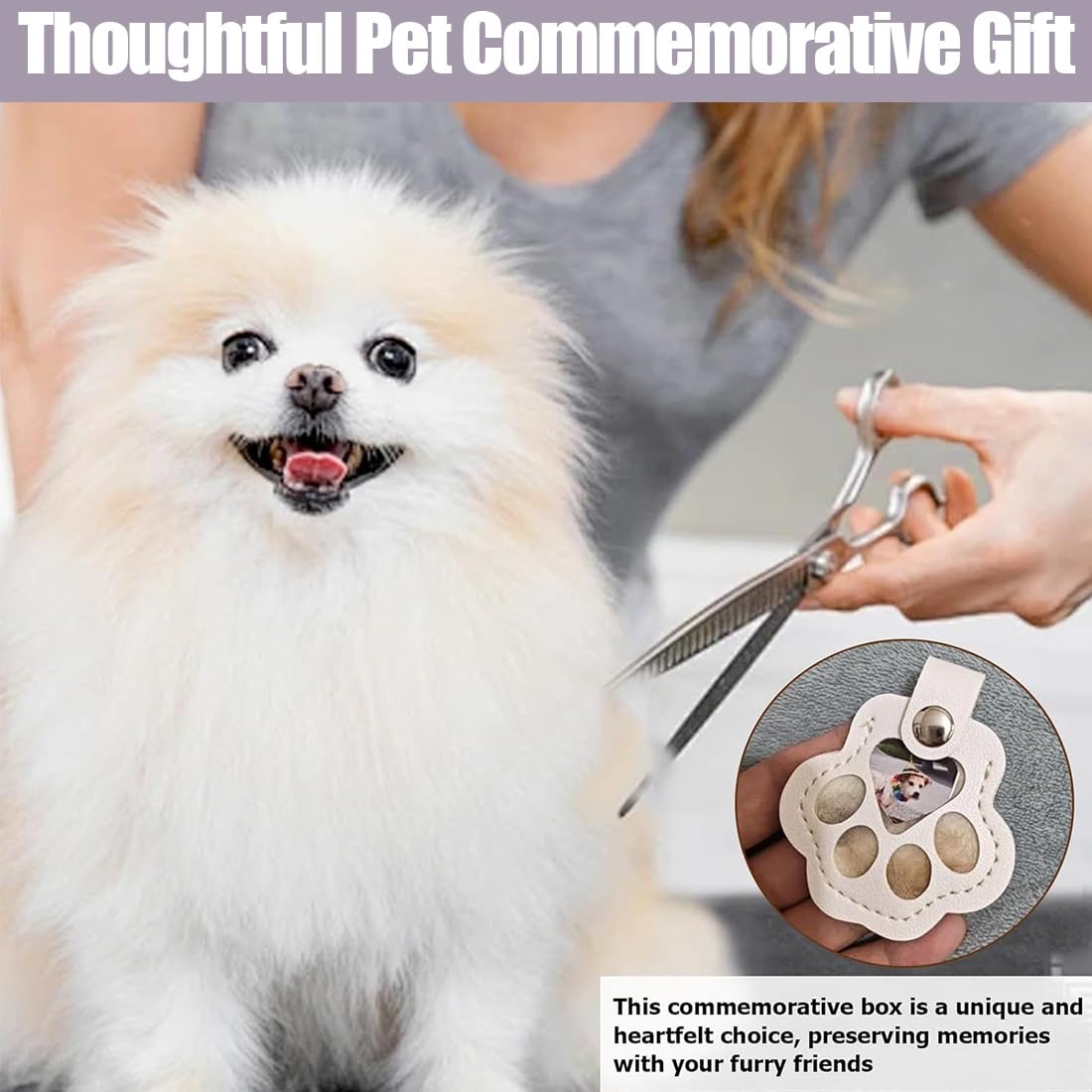 Portachiavi 4 Unità Contenitore Peli Animali Domestici Bianco Lilla Rosa Beige
