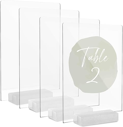 Mini pizarra de mesa, varios tamaños y colores de base, Acrílico con base blanca.