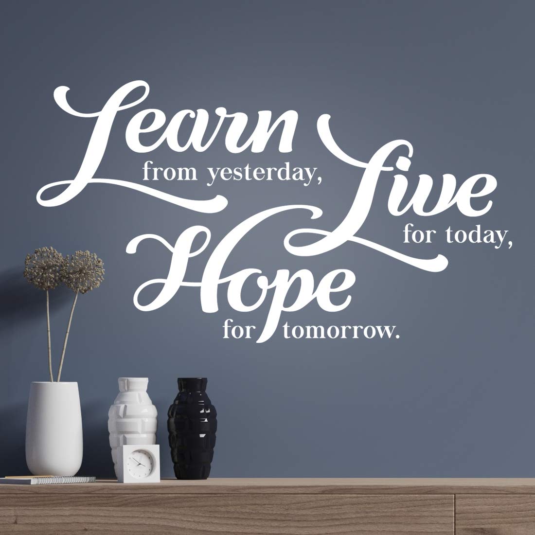 Wall4stickers White Learn Live Hope Motivational Wall Quote Art Posters Bedroom Sticker Kids Room Decoration Inspirational Quotes Positive Stickers Decal Print Poster Nursery Pictures Gym Prints Office Classroom Vinyl