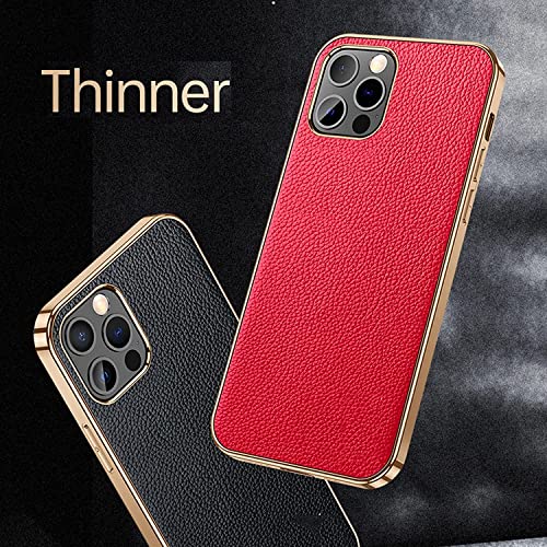 Étui iPhone 14 rouge en cuir idéal pour le bureau et les sorties - 7